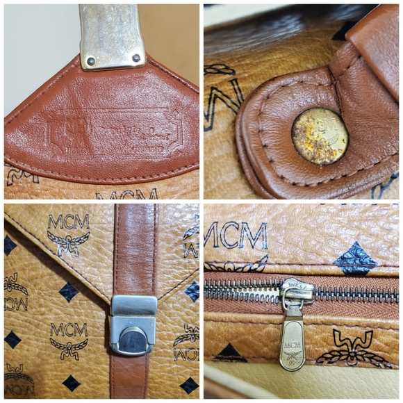 Authentic MCM Cognac Vintage Briefcase Bag - Picture 2 of 7